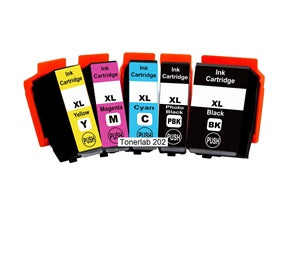 5 cartucce compatibili con Epson 202 XL|Epson Expression Photo XP 6100/6105/6000/6005
