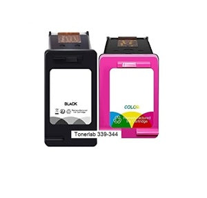 2 cartucce compatibili con Hp 339-344| Hp DeskJet 5740/6980/9800 Photosmart 8450/8750 OfficeJet 7110