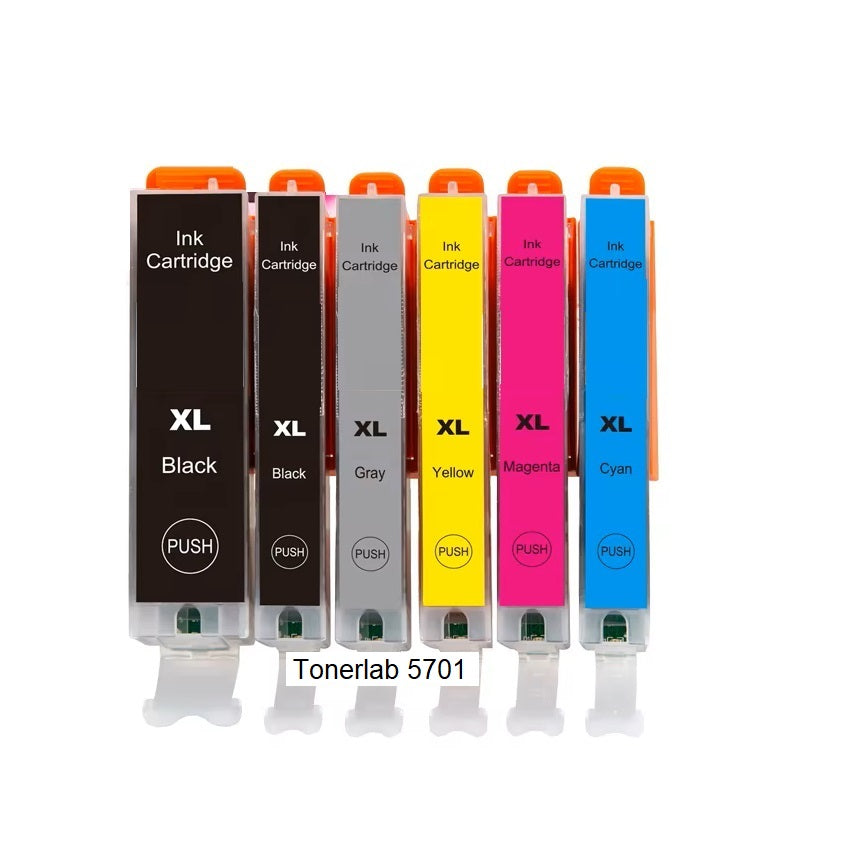 6 cartucce compatibili con Canon 570-571 XL|Canon Pixma MG 5750/6850/7750 TS 5050/6050/8050