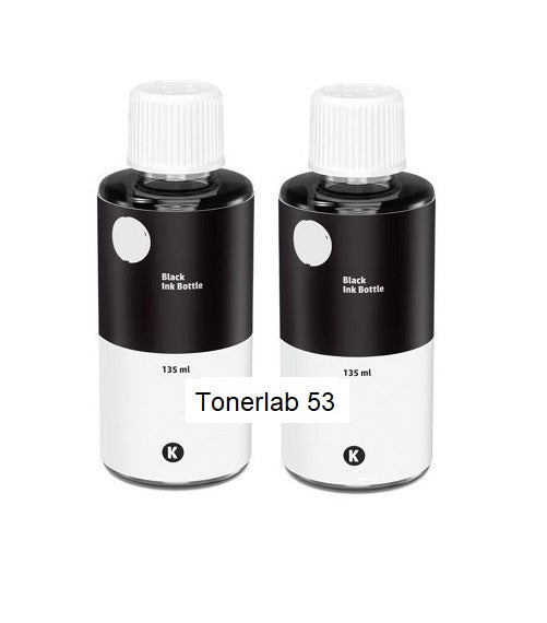 2 flaconi compatibili con Hp GT-53 XL nere|Hp smart tank 500/515/530/615