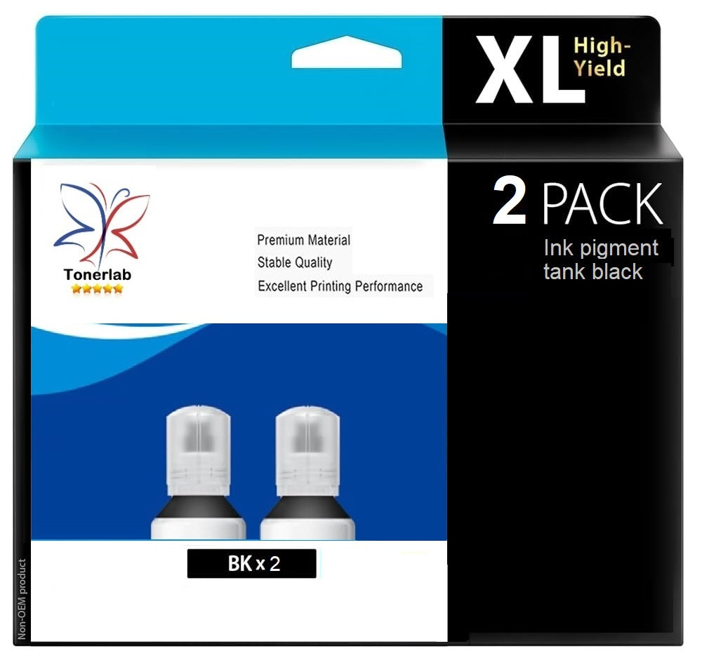 2 flaconi compatibili con Hp GT-53 XL nere|Hp smart tank 500/515/530/615