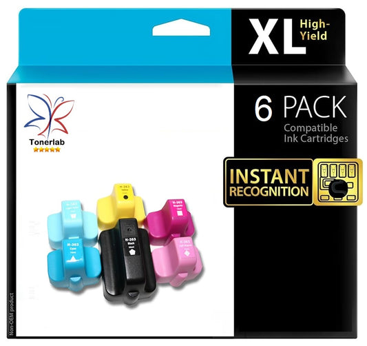 6 cartucce compatibili con Hp 363|Hp Photosmart 3110 C 5180/6180/6280/8180 D 7250/7280/7360/7460